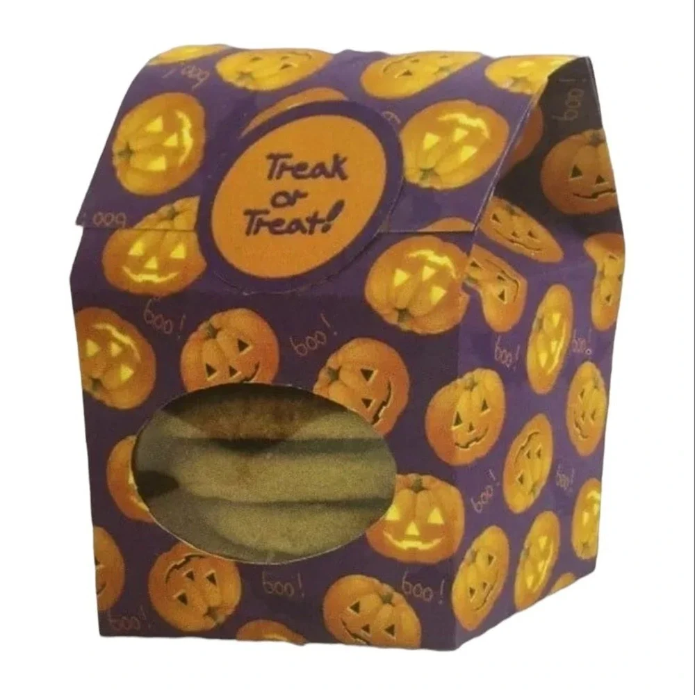 Seasonal Packaging Halloween Cookie‎ Treat Boxes 6 Pk Pumpkin Window New